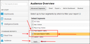 The Non-Paid Search Traffic Advanced Segment in Google Analytics